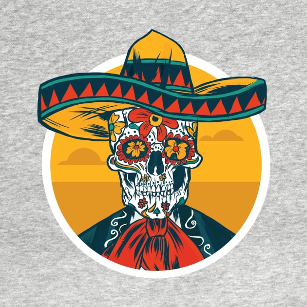 5 de mayo - mexican Skull with Sombrero by LR_Collections